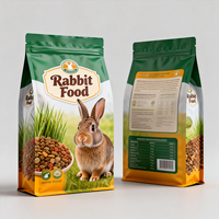 Sacs personnalisés pour aliments pour animaux de compagnie avec fond plat, pochette Doypack à fermeture éclair, sac pour aliments pour lapins