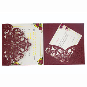 Invitations Xv Quinceanera, rose noire, paillettes dorées, <span class=keywords><strong>enveloppe</strong></span> à trois volets, pochette d'invitation de mariage, dossier carré, découpe au laser, pochette creuse - Product Image 4