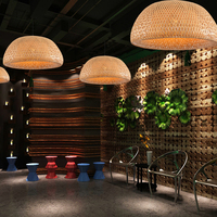 Luminaire suspendu en bambou panier Boho à une lumière éclairage suspendu tissé à la main pour îlot de cuisine évier ferme maison