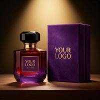 Parfum pour femme de luxe à étiquette privée, dégradé violet, parfum longue durée, vente en gros, fournisseur d'usine, boîte en velours violet personnalisée