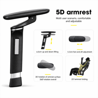 Fauteuil de Bureau Moderne pour Gaming et Télétravail, Chaise de Bureau Grande Luxe Ergonomique pour PC, Accoudoir Réglable 5D Pivotant