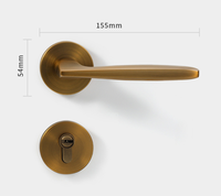 Poignée de porte en alliage d'aluminium jaune, design moderne et épuré, à fermeture magnétique silencieuse, pour chambre à coucher, compatible portes en bois