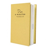 Carnet de notes A5/B5 personnalisé avec inspiration quotidienne, couverture rigide, marque-page en ruban de lin coloré et titre en feuille d'or noire