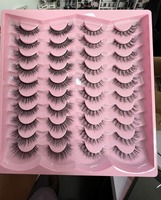 Cils faits main 20 paires 5D en faux vison, cils volumineux, vente en gros, cils naturels pour maquillage, cils russes en bande
