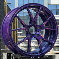 Rines de Aluminio Forjado Cóncavos Profundos Personalizados de 17 18 19 20 21 22 Pulgadas, 5*100 5*112 5*114.3 5*120, Color Morado Brillante, Diseño de Rayos Delgados para A3 A4 A5