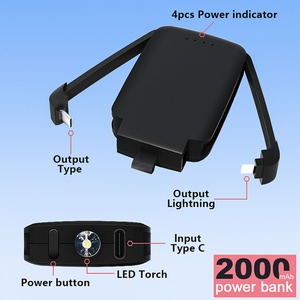 Portable Mini Keychain Power Banks 2000mah-4000mah Capacity Built-In <b>Charging</b> Cable with Keychain Small Power Station - Product Image 5