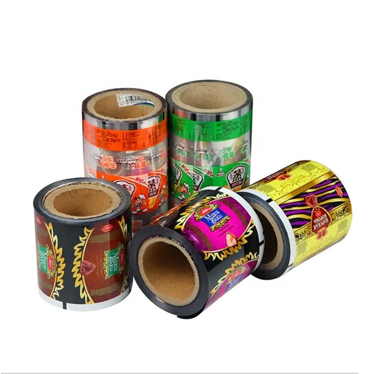 Food Grade Flexibele Verpakking Rolfolie Gelamineerd Voedsel Medicijn Candy Pvc Bopp Pet Pe Papier Stretch Film Stretch Film Verpakking