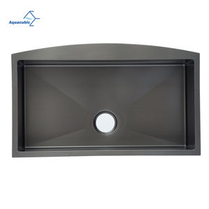 Celemek hitam Gunmetal mewah wastafel dapur rumah pertanian wastafel dapur buatan tangan yang mendukung pengiriman gudang US - Product Image 4