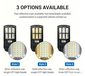 Lampadaire <span class=keywords><strong>solaire</strong></span> tout-en-un <span class=keywords><strong>200</strong></span>-400W IP65 3CCT pour extérieur avec capteur de mouvement PIR - Product Image 4