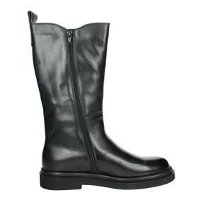 Bottes pour femmes Keys K-10331, bottines en cuir noir avec panneaux latéraux élastiques et languette de traction pour un port facile - Product Image 4