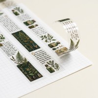 Ruban PET transparent brillant personnalisé avec impression numérique, motif vintage d'apothicaire médiéval et spécimen historique