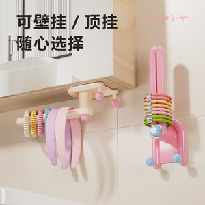 Corner Wall Mounted <b>Storage</b> <b>Rack</b> 90 Degree <b>Rotatable</b> Punch Free For Bathroom Bedroom Hair Accessories Organizer - Product Image 4