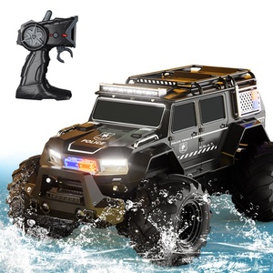 Voiture de police télécommandée à quatre roues motrices transfrontalières jouet Land Rover grand pied amphibie tout-terrain escalade plage voitures RC - Product Image 2