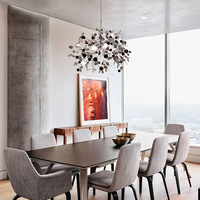 Lampe suspendue en acier inoxydable au design artistique créatif de style nordique, lumière LED, finition or/chrome pour salles à manger, éclairage de bar