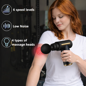 Pistolet de massage <span class=keywords><strong>mini</strong></span> rechargeable chaud et froid pour relaxation musculaire, pistolet fascia avec 6 têtes de massage - Product Image 2