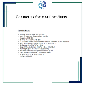 Elevador de batería de 12V, 770 LBS, 30 "de largo, horquillas, operación simple, bajo mantenimiento, cabrestante eléctrico, apilador de palés - Product Image 6