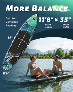 ITAOSTAR Neuartiges 11'6"x35"x6" Outdoor Stand-Up Paddle Board Soft-Top <span class=keywords><strong>SUP</strong></span> Hybrid-Hardboard für Wassersport - Product Image 3