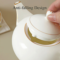 Théières et bouilloires en porcelaine fine, ensemble théière et tasse à thé blanches, ensemble tasse à thé avec théière