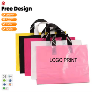 Plastic Large Multi-color Promotional Shopping Bags Gift Bag with Loop Handle