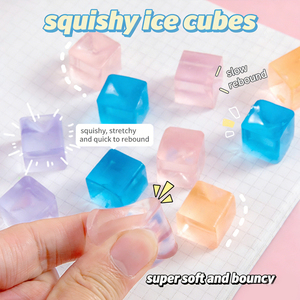 Jouets de décompression les plus populaires en TPR transparent en forme de cube de glace, cadeau promotionnel pour enfants et adultes - Product Image 2