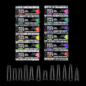 Jieyu Móng Tay Nhân Tạo 240Pcs Pháp Đầy Đủ Bìa Stiletto Acrylic <span class=keywords><strong>Nail</strong></span> Mẹo Set PMMA Mô Hình Vuông Mẹo <span class=keywords><strong>Nail</strong></span> - Product Image 4