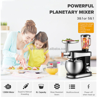 3 EN 1 6L 1200W Ménage Spirale Mini Mélangeur De Pâte Pétrissage Machine Chapati Pâte Alimentaire Mélangeur