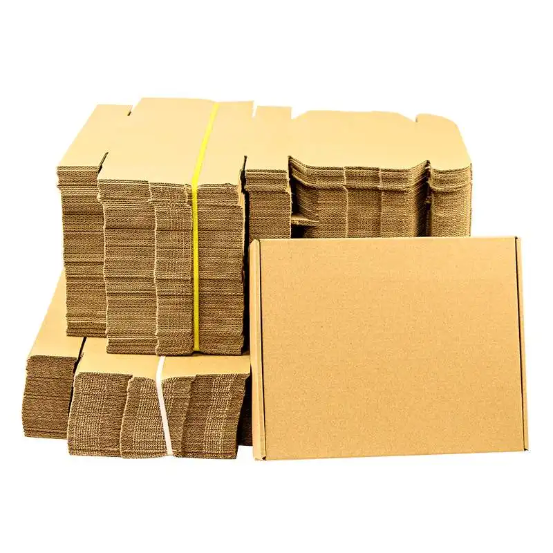 Mẫu miễn phí có thể tái chế tùy chỉnh đồng bằng nâu kraft gấp giấy thương mại điện tử vận chuyển bưu phẩm Bao bì hộp verpackung