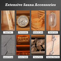 Sauna extérieur en bois de cèdre à 6 places, design moderne, bois de pruche traité thermiquement avec fonction de vapeur humide pour une utilisation en matière de santé