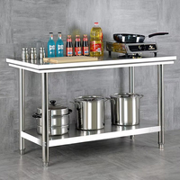 Table de travail de cuisine professionnelle en acier inoxydable 304 Chujuren personnalisée avec étagère inférieure pour buffet, bar et restaurant
