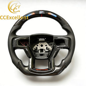 <span class=keywords><strong>Volant</strong></span> sport 4 branches en cuir et fibre de carbone avec écran LED personnalisé pour F150 2015-2019 - Product Image 1