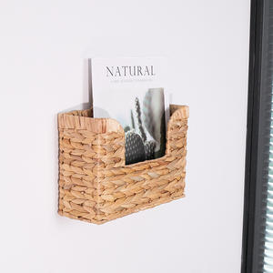 Cesta de Almacenamiento Rectangular Tejida a Mano de Jacinto de Agua Vintage con Asa Ecológica para Escritorio y Oficina en Casa, Caja de Regalo - Product Image 2