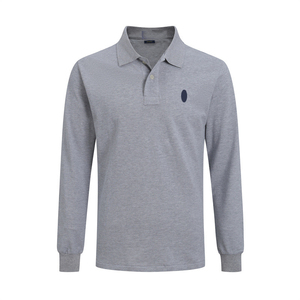 POLO al por mayor <span class=keywords><strong>para</strong></span> hombre, camiseta polo informal de negocios negra, de algodón, manga larga, con logotipo bordado, tejido de punto. - Product Image 3