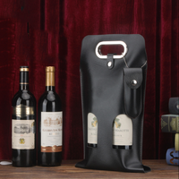 RTS PU étui en cuir bière vin bouteille sac isotherme avec ouvre-bouteille couverture sac extérieur sacs à main Logo personnalisé