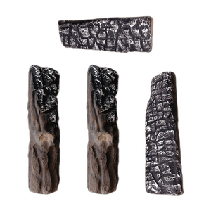 Ensemble <span class=keywords><strong>de</strong></span> 4 bûches <span class=keywords><strong>de</strong></span> cheminée résistantes à la chaleur <span class=keywords><strong>de</strong></span> style moderne pour intérieur/extérieur - Product Image 1