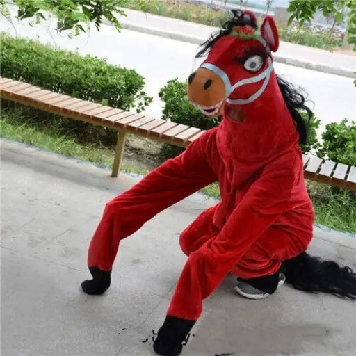 Funtoys Red Horse Adult Cartoon Animal Cosplay Costume della mascotte per eventi Cheerleading Party Carnival Festival Game