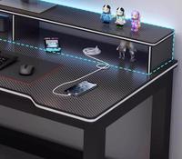 AILICHEN Table de jeu de bureau au design minimaliste, bureau double pour étudiants, bureau d'étude pour chambre à coucher