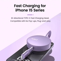 Câble USB Type C à charge rapide PD 240W, 5A, rétractable, cordon de données TPE pour téléphone portable Android