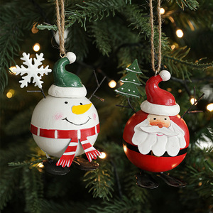 Arte del hierro Venta caliente Artesanía de metal Navidad Santa Claus Adorno colgante Decoración de escritorio Árbol de Navidad Objetos decorativos - Product Image 4