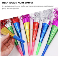 Superbes articles de fête en gros à prix abordable, support personnalisé DIY, cornet à air bleu vif, cornet à air pour fête, cornet en papier pour fête