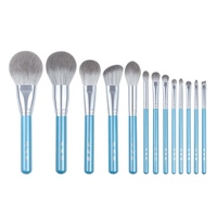 Set Kuas Makeup Seri Iris 13 Pcs MYDESTINY, Bulu Sintetis, Gagang Kayu Solid dengan Lapisan Cat Baking, Penjualan Langsung Pabrik