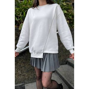 Sweat-shirt asymétrique surdimensionné Luna 320G en tricot respirant pour femme - Product Image 2