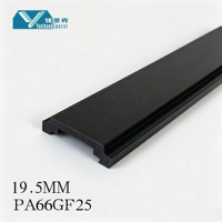 Bande thermique en nylon vierge PA66GF25 certifiée CE, 19,5 mm, noire, haute résistance, pour fenêtres et portes en aluminium, murs-rideaux