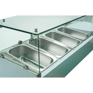 2-mét duy nhất-nhiệt độ Glass-Top lạnh Combi trạm cho Pizza Prep salad hiển thị thành phần lưu trữ - Product Image 6