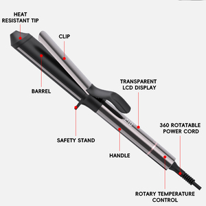 Fer à boucler professionnel à double tension avec logo personnalisé, chauffe rapide PTC, 25mm et 32mm, avec pince - Product Image 4
