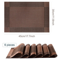 Ensemble de sets de table en PVC tissé de style américain, écologiques et de haute qualité, pour hôtels et restaurants, emballage en sac OPP