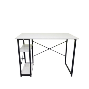Modern Simple Computer <strong>Desk</strong> with Side Bookshelf Wooden Top &amp; Metal Frame Study Writing <strong>Desk</strong> for Home Office <strong>Small</strong> <strong>Space</strong> - Product Image 5