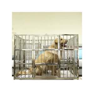 Caseta plegable de acero inoxidable para perros grandes, <span class=keywords><strong>Jaula</strong></span> de animales cerrada con gran capacidad de rodamiento - Product Image 5