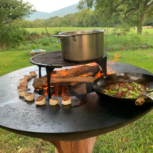 आउटडोर corten इस्पात लोहे पोर्टेबल बारबेक्यू grilling आग गड्ढे bbq