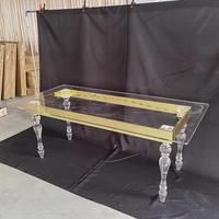 Moderne Acryl Rechteck Esstisch Hotel Möbel Display für Hochzeits feier Restaurant Event Bankett Tisch