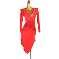 Robe de danse latine pour femmes 2026, imitation cristal autrichien, costume de compétition, tenue de performance professionnelle